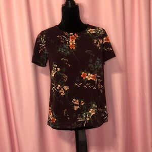 Banana Republic Stretchy Floral Short Sleeve Top